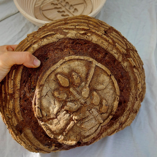 2er Set Glutenfreies Garkörbchen mit Holzscheibe durchgestrichene Ähre groß